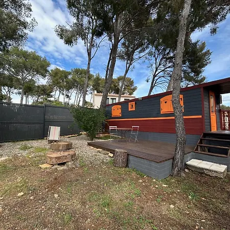 Roulotte Avec Terrasse Et Jardin Vue Campsite *