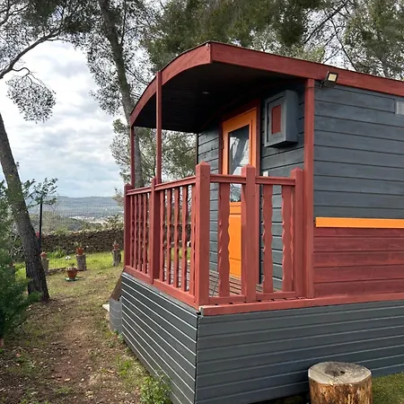 Campsite Roulotte Avec Terrasse Et Jardin Vue